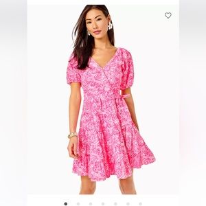 Lilly Pulitzer Iralee Linen Wrap Dress Size 4